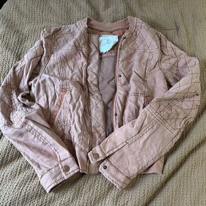 Dusty rose bomber jacket anthropologie